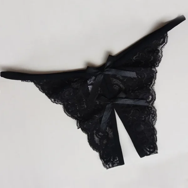 Women Sexy Opening Crotch Panties Ladies Flower Lace Female Briefs Thongs G-string Lingerie Sexy Underwear 6813 - Image 2