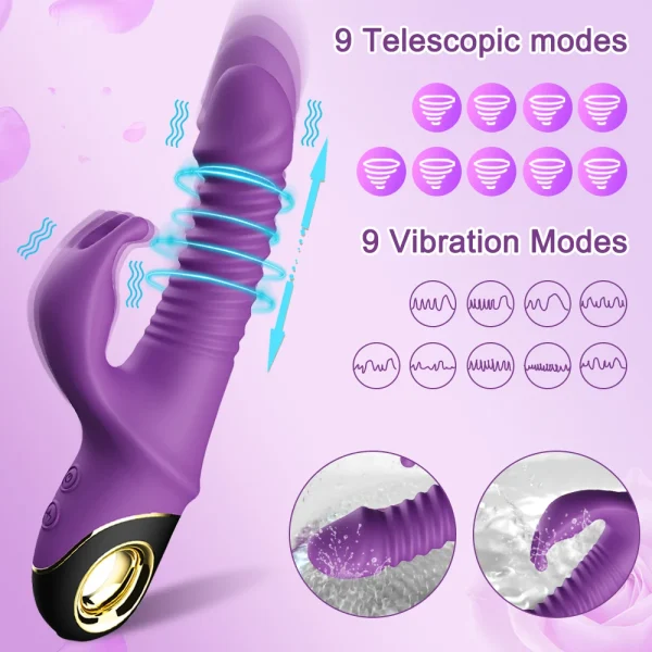 Rabbit Thrusting Vibrator Automatic Telescopic G-Spot Clitoris Stimulator Female Masturbation Sex Toys For Women Adults - Image 2