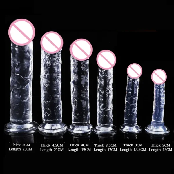 Realistic Dildo for Women Silicone Beginner Clear Dildo with Strong Suction Cup Hands-Free Play for Adult Sex Masturbator G Spot - Image 4