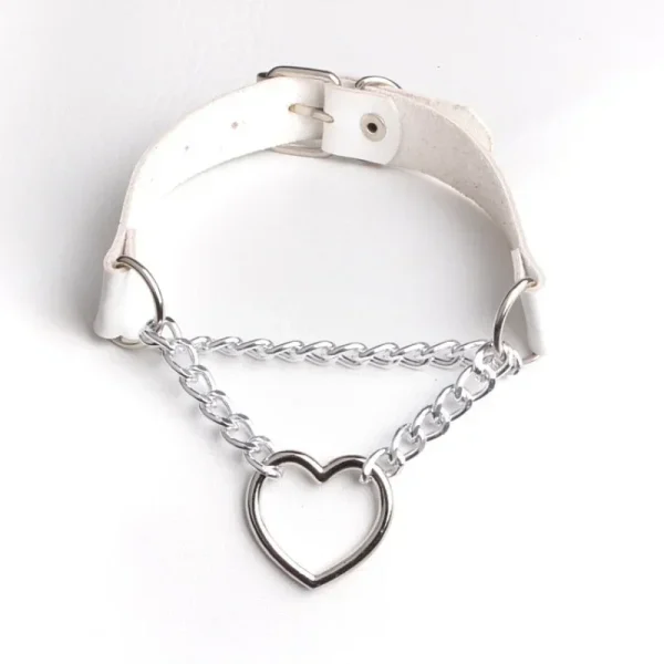 Sexy PU Leather Peach Heart Chain Collar BDSM Bondage Slave Body Harness Necklace Sex Toys for Couple Game - Image 3