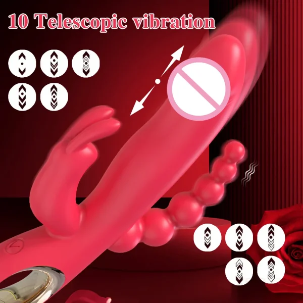 Rabbit Thrusting Vibrator for Woman 3 in 1 G Spot Clitoris Stimulator Vagina Massager Female Masturbator Backyard Anal Sex Toy - Image 3