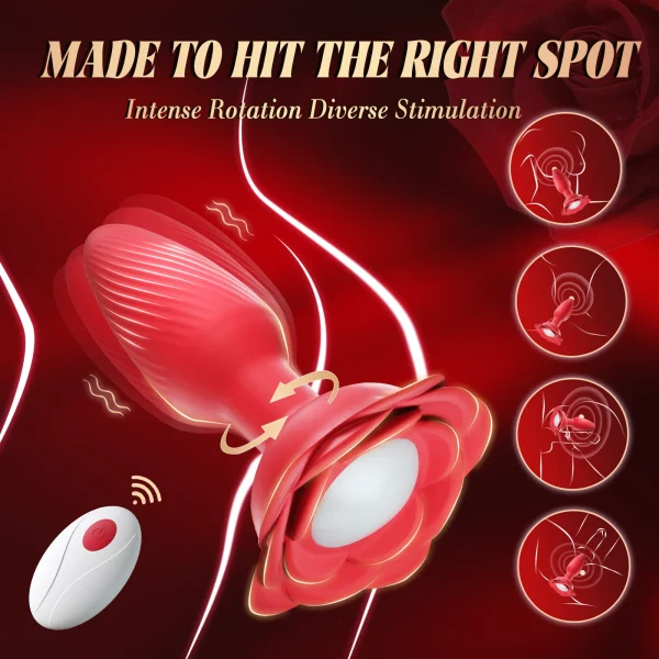 360° Rotation Vibrating Butt Plug Prostate Massager Remote Control Anal Vibrator Anal Plug with LED Anus Sex Toy for Man Gay - Image 4