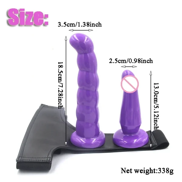 Double Penis Dual Ended Strapon Ultra Elastic Harness Belt Strap On Dildo Adult Sex Toys for Woman Couple Anal Soft Dildo - Image 3