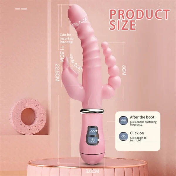 3 In 1 Dildo Vibrator Tongue Licking Rabbit Patting G Spot Clit Vagina Stimulator Anal Plug Adult Sex Toys For Women Masturbator - Image 6