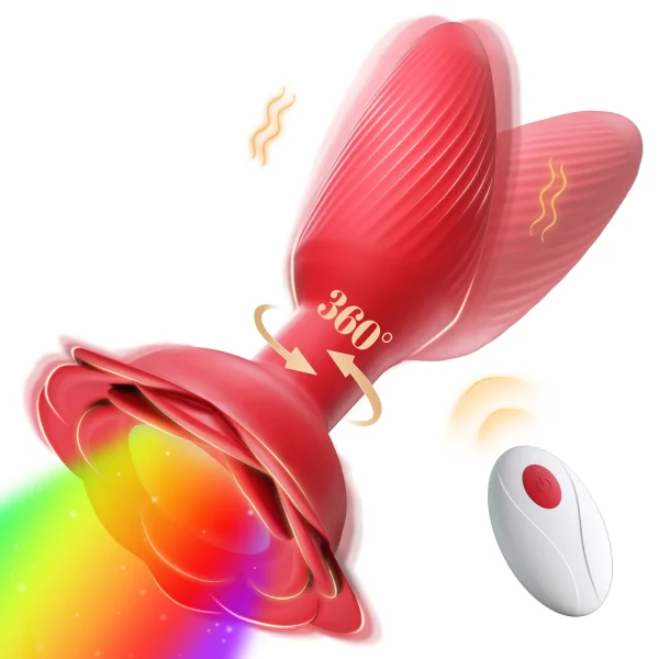 360° Rotation Vibrating Butt Plug Prostate Massager Remote Control Anal Vibrator Anal Plug with LED Anus Sex Toy for Man Gay