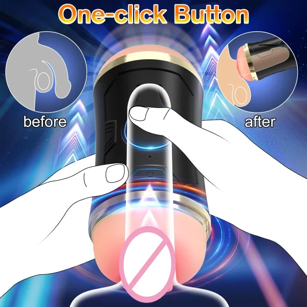 Automatic Male Masturbation Cup Open Ended Vibrating Penis Stimulation Electric Pocket Pussy Adult Sex Toys for Men Masturbator