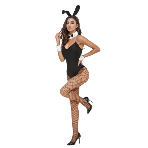 Women'S Bunny Girl Suit Anime Halloween Costume Cosplay Bodysuit Bunny Headband Stockings Set Night Club Outfits Club Party топ