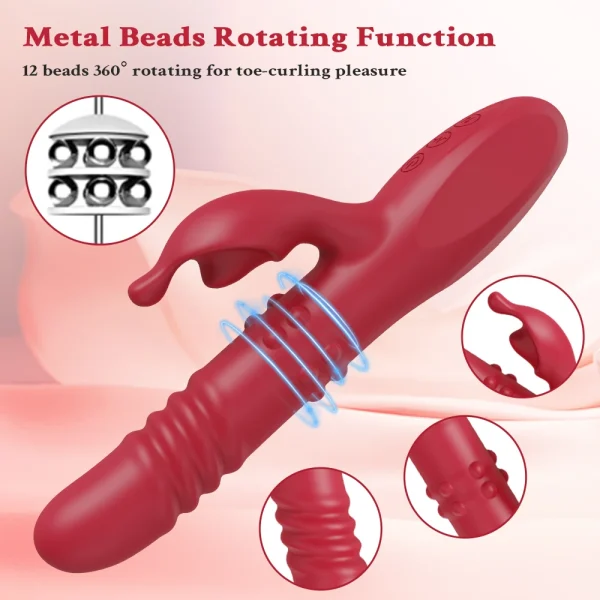 Rabbit Vibrator For Women Powerful G Spot Telescopic Rotating Clitoris Vagina Stimulator Female Masturbator For Adult Sexy Toys - Image 6