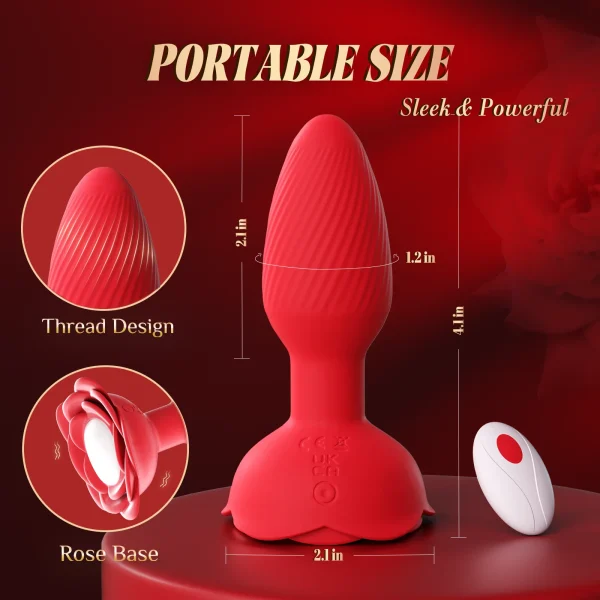 360° Rotation Vibrating Butt Plug Prostate Massager Remote Control Anal Vibrator Anal Plug with LED Anus Sex Toy for Man Gay - Image 3