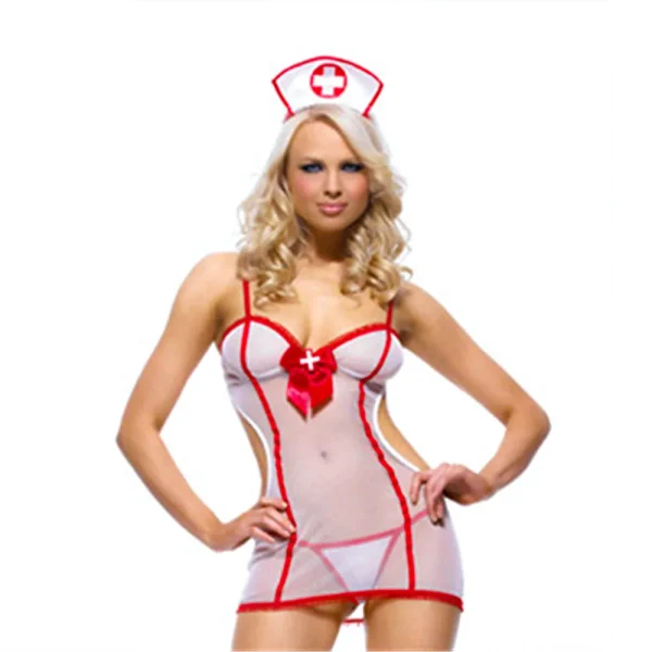 Sexy Cosplay Nurse Dress Suit set Lingerie Maid Apparel high Knee Stockings Women Underwear Intimates Exotic toys for Love games - Image 5