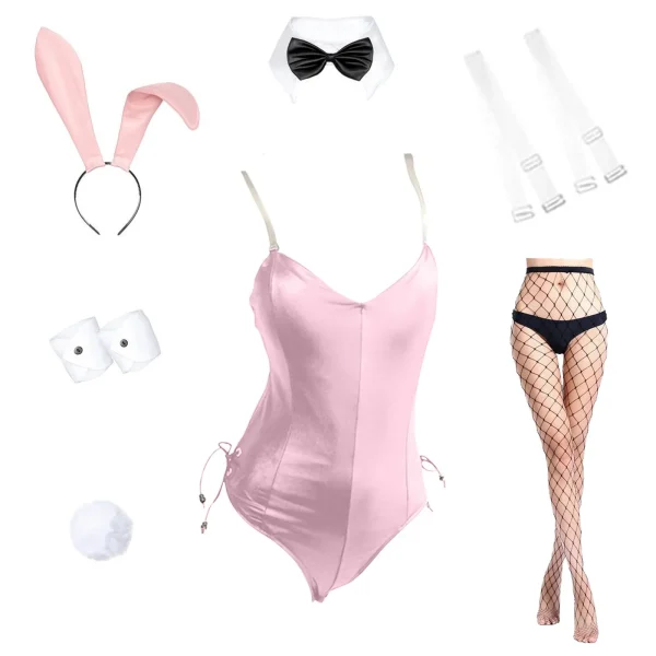 Women'S Bunny Girl Suit Anime Halloween Costume Cosplay Bodysuit Bunny Headband Stockings Set Night Club Outfits Club Party топ - Image 4