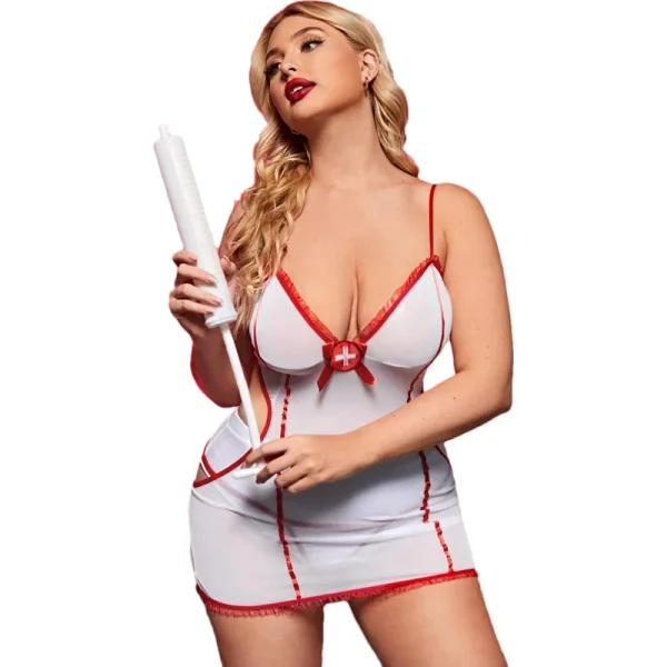 Sexy Cosplay Nurse Dress Suit set Lingerie Maid Apparel high Knee Stockings Women Underwear Intimates Exotic toys for Love games - Image 4