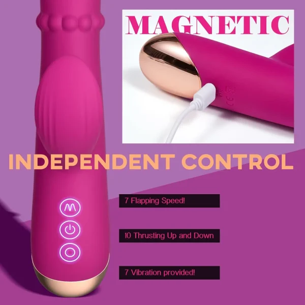 Telescopic Rabbit Vibrator for Women Powerful Dildo G-Spot Vibrating Rotating Beaded Clit Stimulator Female Masturbator Sex Toys - Image 6