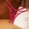 Sexy Lingerie Women's Panties Lace G-strings Crotch Opening Thongs Temptation Erotic Women Underwear See-Through Pantys - Image 6