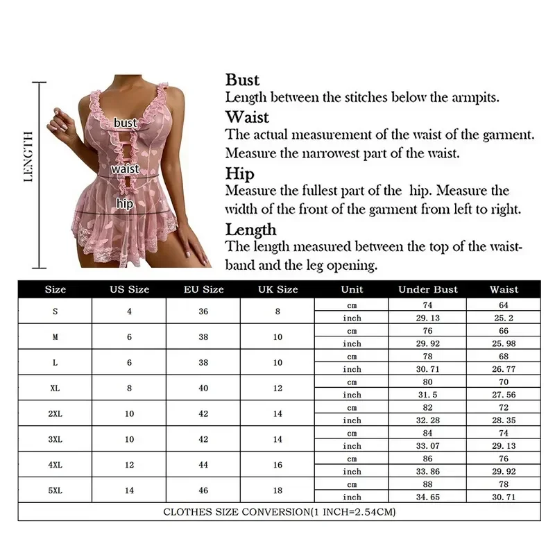 Hot Erotic Lingerie for Women Sexy Lace Sling Nightdress Transparent Hollow Nightwear Robe Babydoll Sleepwear Exotic Underwear