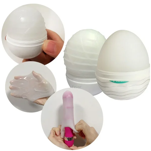 Male Pocket Pussy Masturbation Eggs Portable Stimulating Penis Massager Silicone Stretchable Masturbator Adult Sex Toys for Men - Image 3