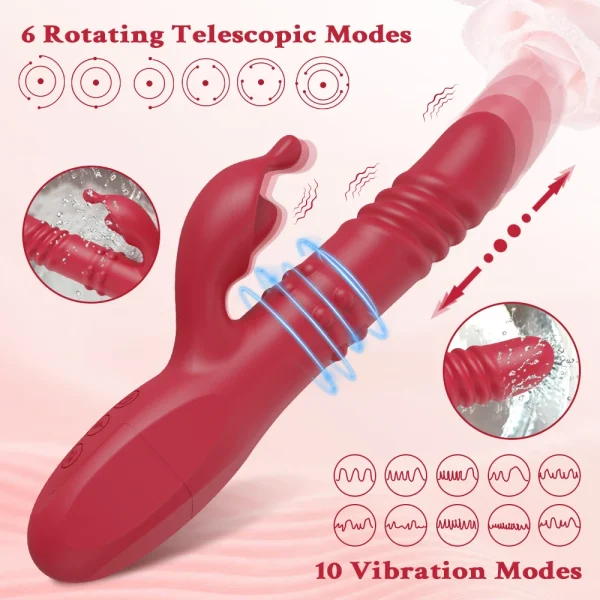 Rabbit Vibrator For Women Powerful G Spot Telescopic Rotating Clitoris Vagina Stimulator Female Masturbator For Adult Sexy Toys - Image 4