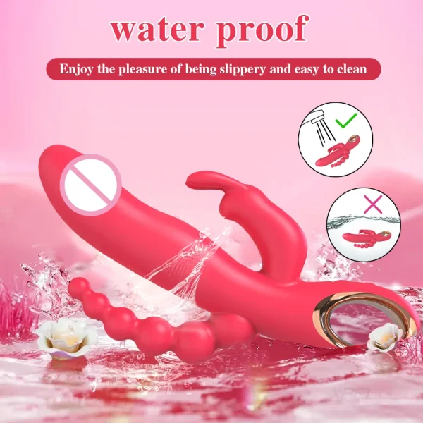 Rabbit Thrusting Vibrator for Woman 3 in 1 G Spot Clitoris Stimulator Vagina Massager Female Masturbator Backyard Anal Sex Toy - Image 6