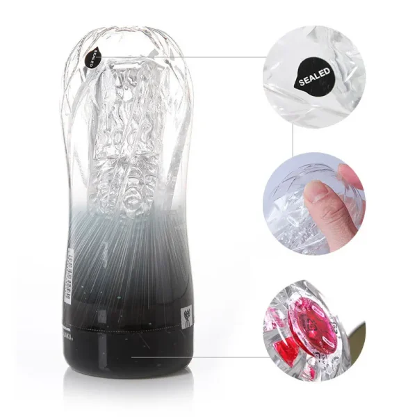 Male Masturbator Cup Soft Pussy Sex Toys Transparent Vagina Adult Endurance Exercise Adult supplies Vacuum Pocket Cup for Men - Image 5