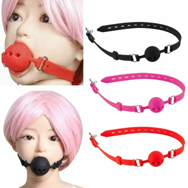 Soft Silicone Mouth Opening Gag Three Holes Breathable Slave Restraint Fixation Cosplay Punish BDSM Bondage Adults Sex Toys Game - Image 2