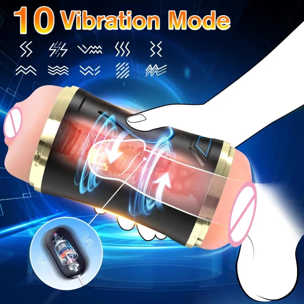 Automatic Male Masturbation Cup Open Ended Vibrating Penis Stimulation Electric Pocket Pussy Adult Sex Toys for Men Masturbator - Image 2