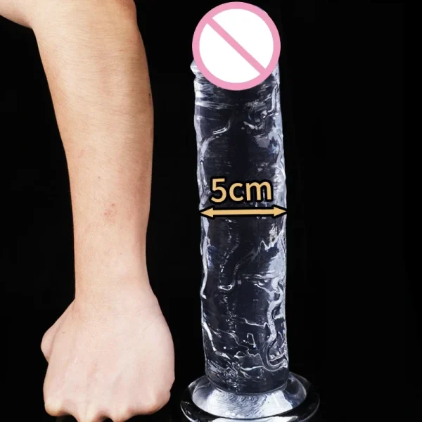 Realistic Dildo for Women Silicone Beginner Clear Dildo with Strong Suction Cup Hands-Free Play for Adult Sex Masturbator G Spot - Image 3