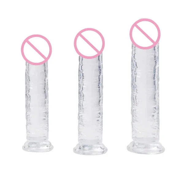 Realistic Dildo for Women Silicone Beginner Clear Dildo with Strong Suction Cup Hands-Free Play for Adult Sex Masturbator G Spot - Image 5