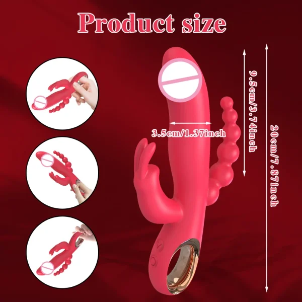 Rabbit Thrusting Vibrator for Woman 3 in 1 G Spot Clitoris Stimulator Vagina Massager Female Masturbator Backyard Anal Sex Toy - Image 4