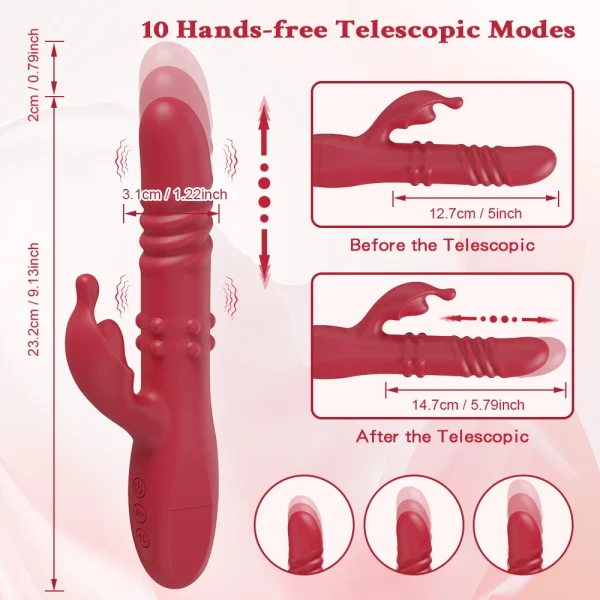 Rabbit Vibrator For Women Powerful G Spot Telescopic Rotating Clitoris Vagina Stimulator Female Masturbator For Adult Sexy Toys - Image 5