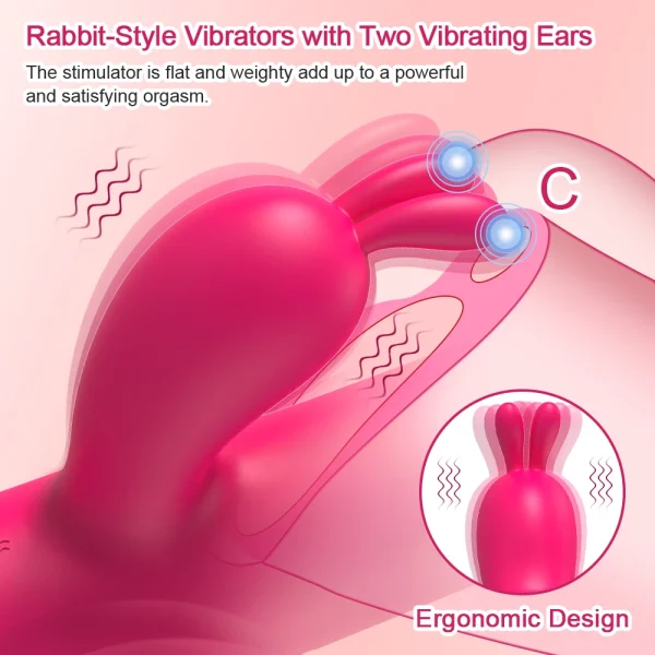 Rabbit Vibrator for Women Vagina G-Spot Nipple Clitoris Stimulator Thrusting Telescopic Rotating Dildo for Adult Sexy Toys - Image 4