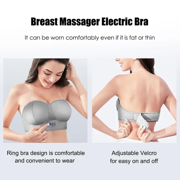 Xijis Electric Breast Massager – Smart Vibration Heating, Hot Compress Stimulator, Chest Shaping and Relaxing Breast Care Massage Bra - Image 6