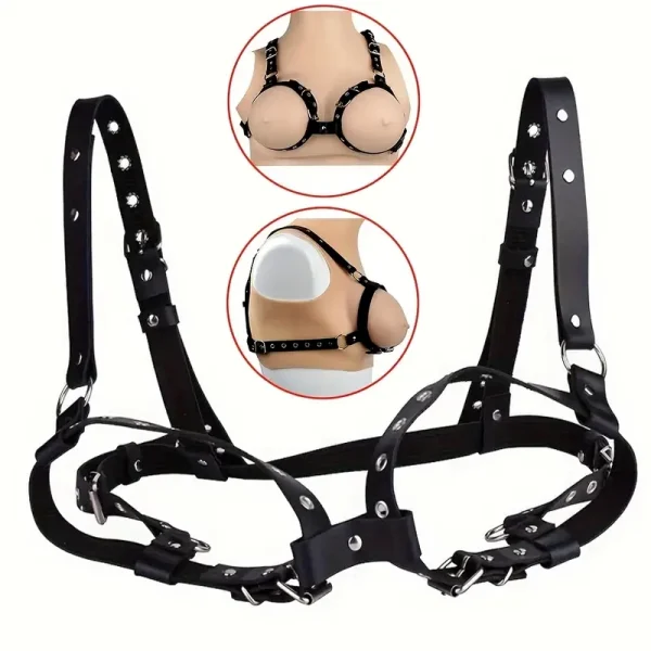 Goth Clothing Bondage Chest Harness Belt for Women Leather Lingerie Women Bondage Chest BDSM Lingerie Sex Toys For Adult Play