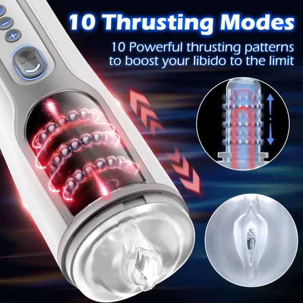 Kushor Automatic Male Masturbator 3D Realistic Vagina Masturbation Cup Telescopic Rotation Sex Toys for Men Adult Products 18 - Image 2