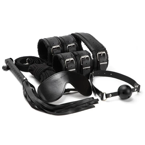 7 Piece Set Of BDSM Kits Sex Toys For Women Adults Games Bondage Handcuffs Sex Whip Mouth Gag - Image 4