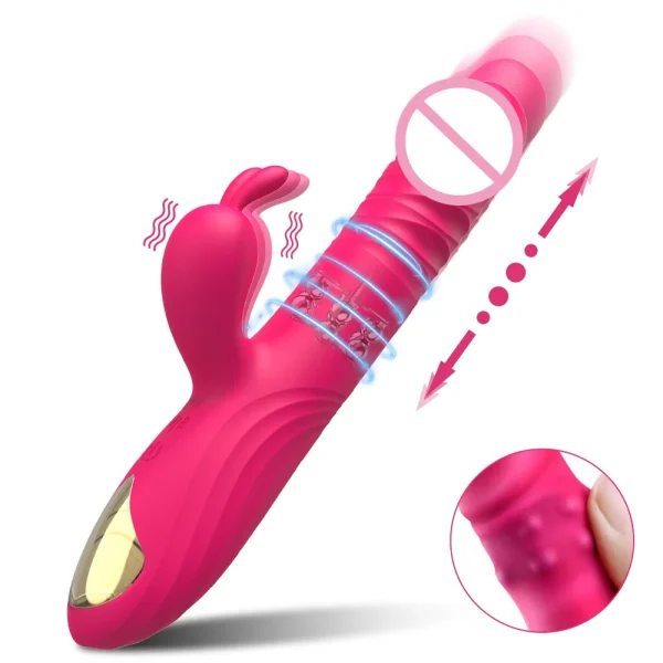 Rabbit Vibrator for Women Vagina G-Spot Nipple Clitoris Stimulator Thrusting Telescopic Rotating Dildo for Adult Sexy Toys - Image 6