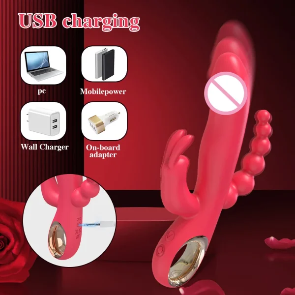 Rabbit Thrusting Vibrator for Woman 3 in 1 G Spot Clitoris Stimulator Vagina Massager Female Masturbator Backyard Anal Sex Toy - Image 5