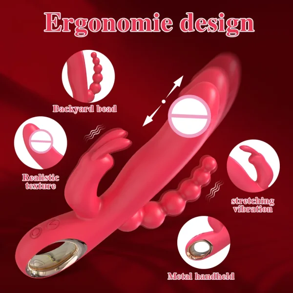 Rabbit Thrusting Vibrator for Woman 3 in 1 G Spot Clitoris Stimulator Vagina Massager Female Masturbator Backyard Anal Sex Toy - Image 2